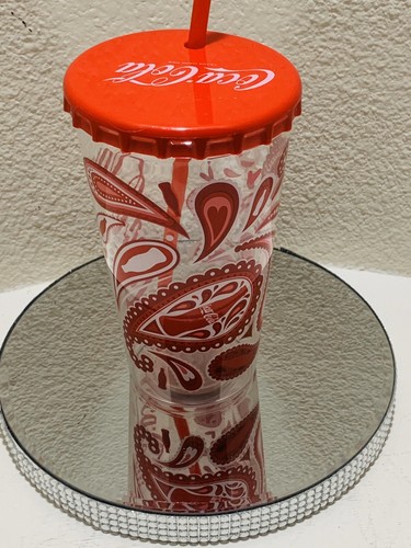 Cool Gear Coca Cola Tumbler Cup With Straw,Classic Coke Paisley/Bandanna 20oz