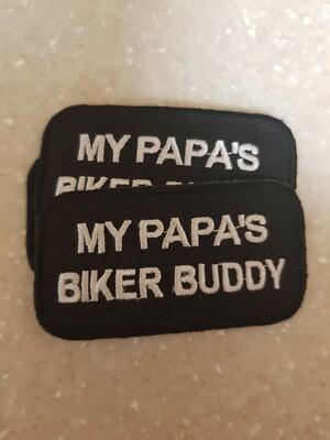 KIDS BIKER PATCH ''MY PAPA'S BIKER BUDDY'' GIRLS BOYS NEW NICE