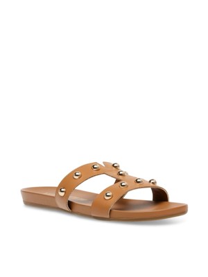 ANNE KLEIN Женские коричневые шлепанцы Ely с круглым носком и шипами, размер 6,5 м