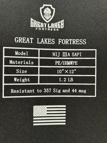 Body Armor Bullet Proof Plates  UHMWPE Level IIIA 3A Curved 10x12 PAIR Only 1 lb