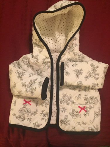 Little Girls Quilted Jacket Size 9-12 Mo ( Reversible) ~