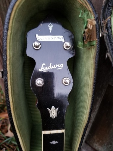 Vintage Ludwig Kingston 4 string Tenor Banjo with original Case 20's/30's Sweet!