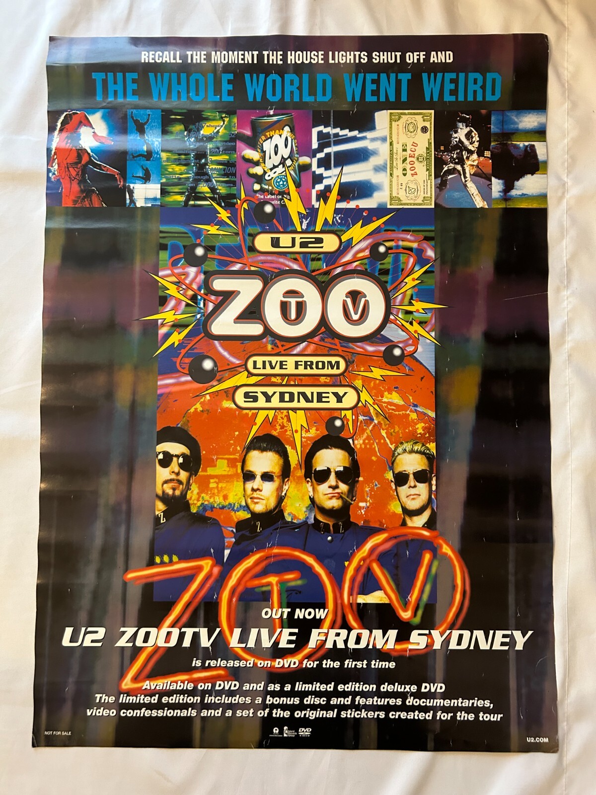 U2 / Zoo TV: Live from Sydney 1994 UK Original Promo Poster