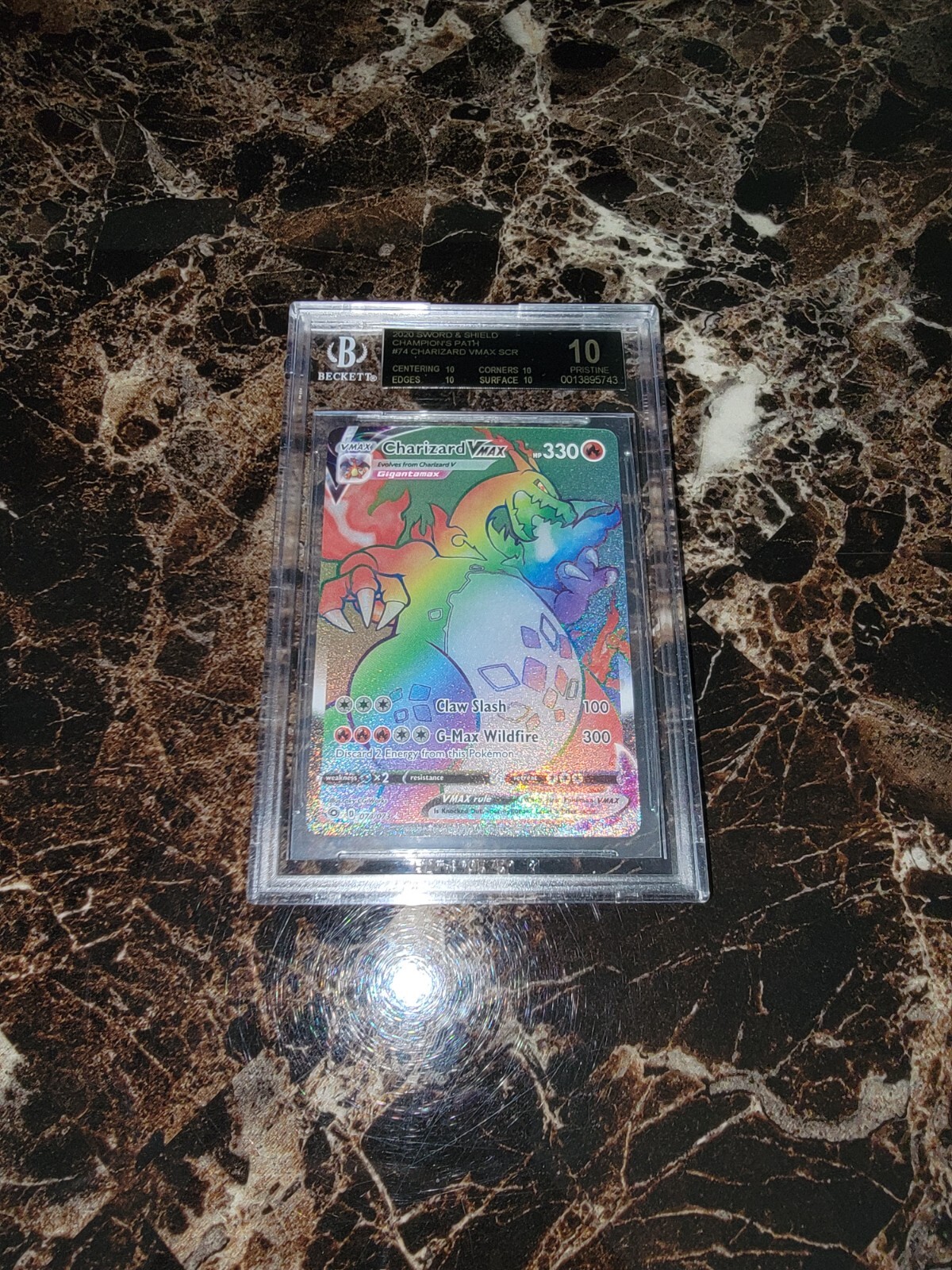 Pokemon TCG Champion's Path Charizard VMAX Rainbow Secret 74 Pokemon TCG Champion's Path Charizard VMAX Rainbow Secret 74