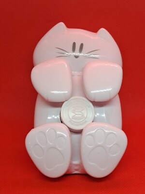 White Kitty Cat Kitten Desktop Post-It Pop Up Notes Sticky Note Dispenser Holder