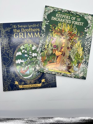 Lot 2 Julia Rivers Coloring Books: Keepers Of Enchanted Forest, The Brothers Gri