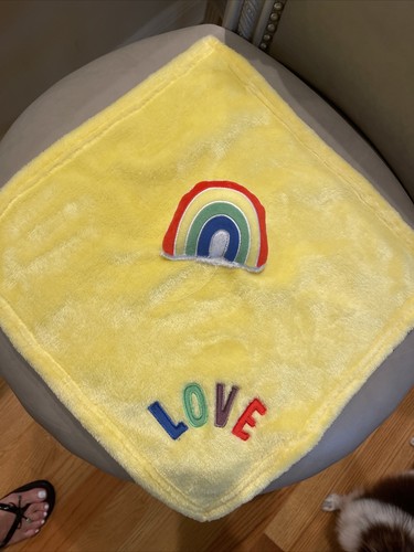 Chick Pea Rainbow Lovey Baby Yellow Security Blanket Plush Lovie