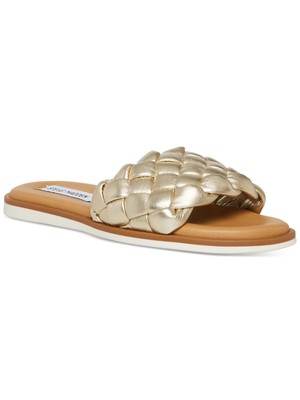 

STEVE MADDEN Женские золотистые сандалии без шнуровки на платформе 1/2 дюйма с пейсли-носком, Золотой, PAIS01S1