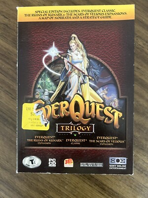 EverQuest Trilogy: Special Edition (PC, 2002) Complete Bog Box CIB Map & Manual
