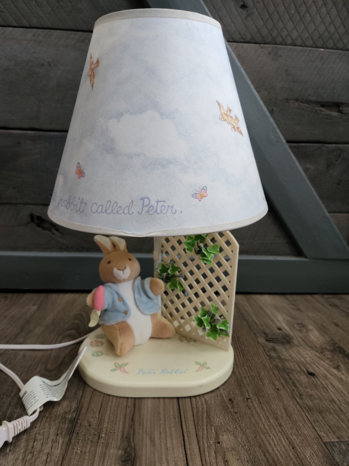 Vintage Beatrix Potter PETER RABBIT Plush Nite Light Table Lamp And Shade