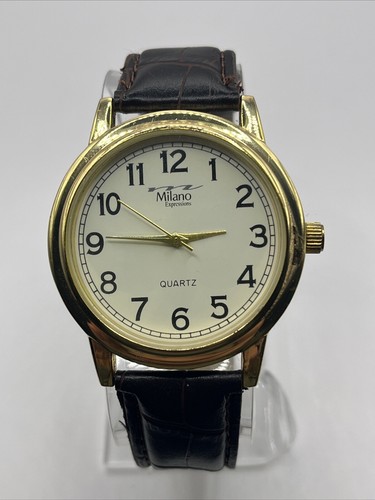 Milano Expressions Men's Quartz Watch Croc Embossed Band
