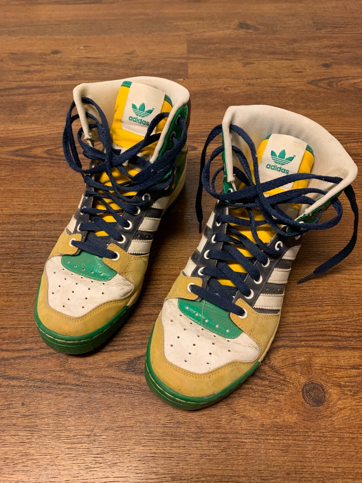 Adidas Mens Originals Conductor Hi Tops Olympics Green White
