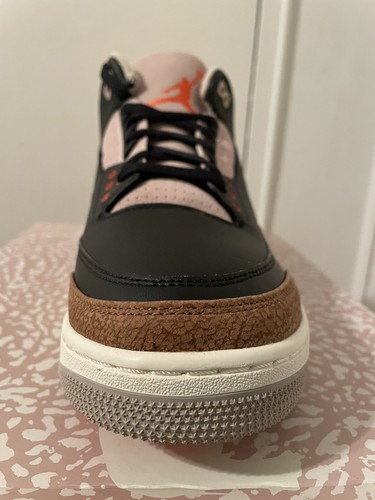 Pre-owned Jordan Brand Size 13  3 Retro Black Rush Orange Fossil Stone Basketball Shoes