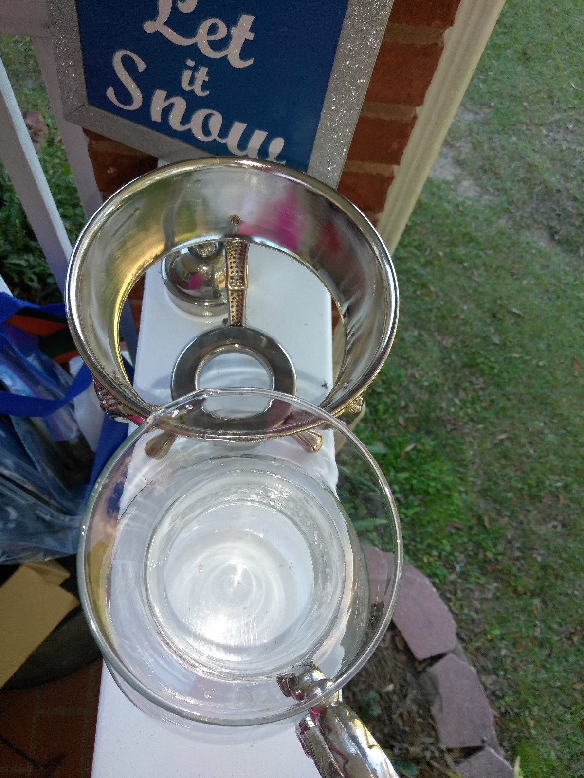 Vintage Silver Plated & Glass Coffee Decanter