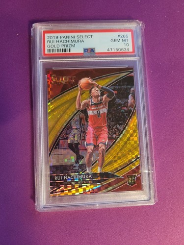 RUI HACHIMURA 2019-20 PANINI SELECT RC COURTSIDE GOLD #9/10