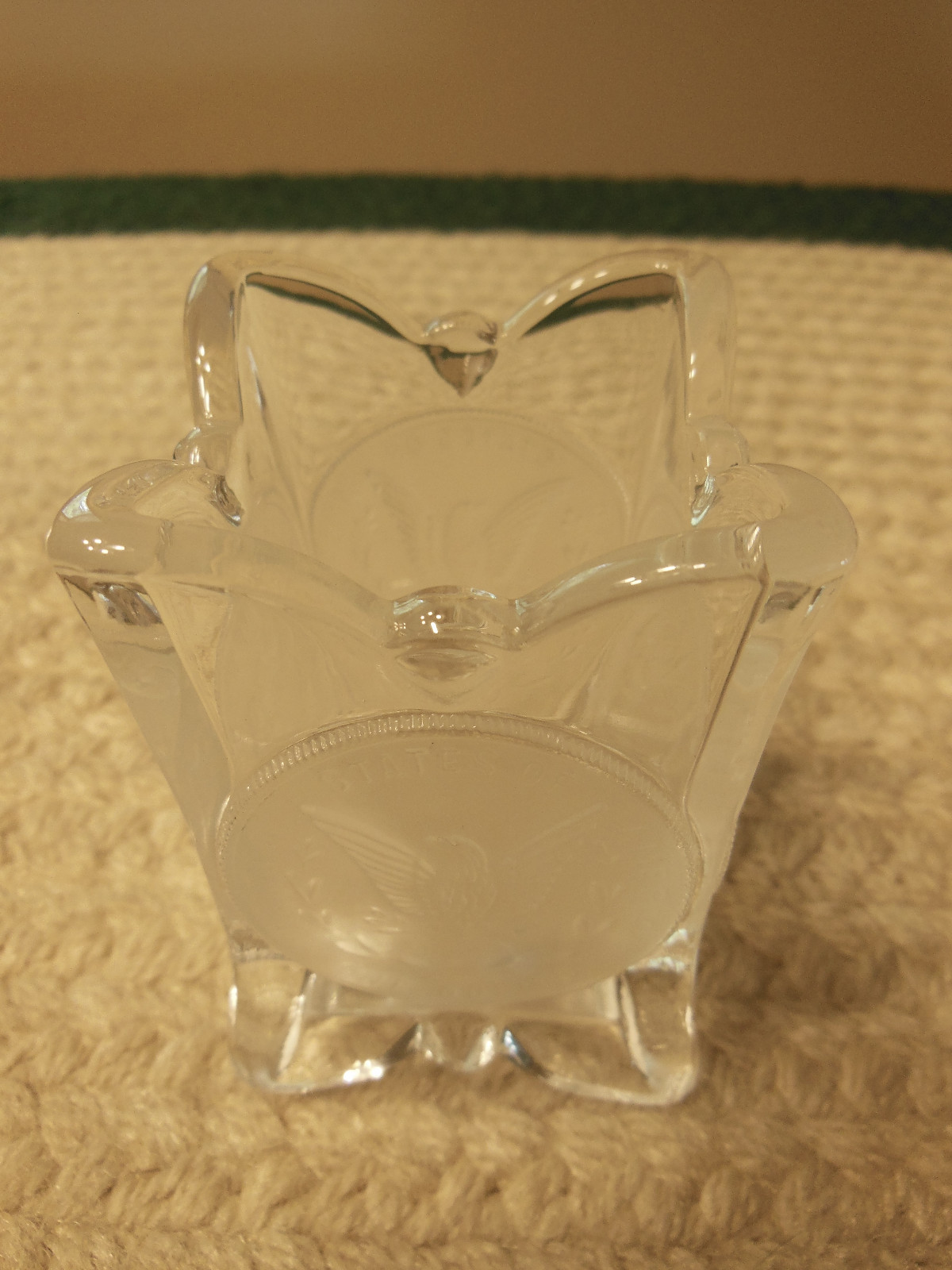 ANTIQUE STYLE 1892 EAPG COIN GLASS U.S. COIN SILVER DOLLAR TOOTHPICK HOLDER