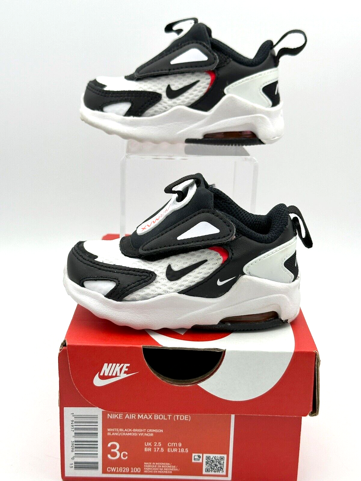 Nike CW1629-100 Air Max Bolt (TDE) Black White Toddler Shoe