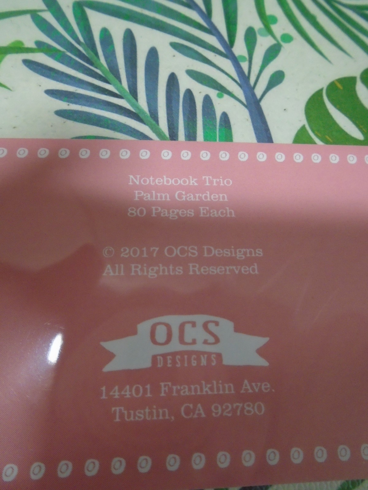 Lot Of 2 Palm Garden & Paradise Notebooks (loc13)
