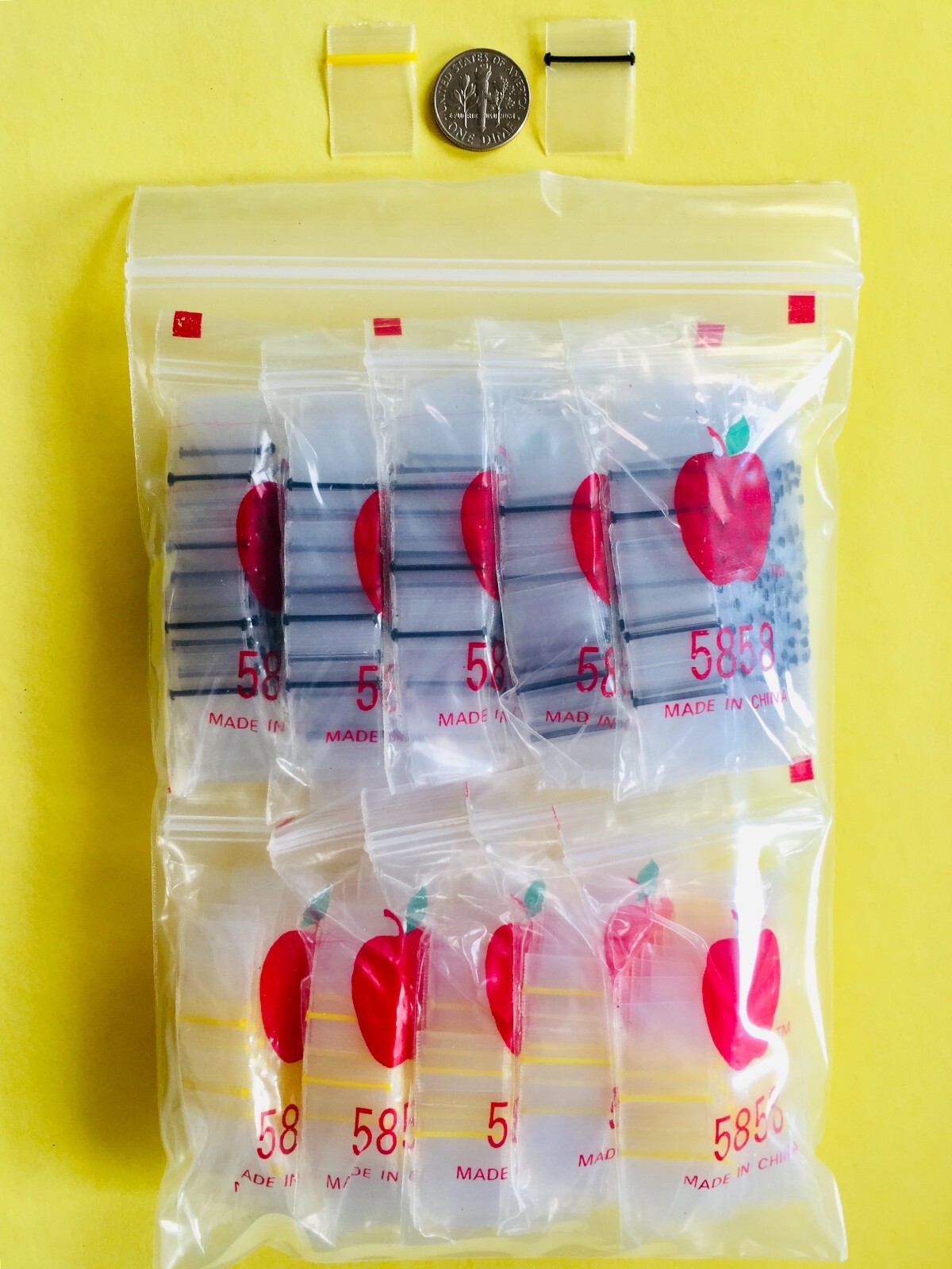 MINI OPEN-END COLOR BAGS 1000PCS CHOOSE SIZE 1/2" X 2" ~ 3/4" X 3", READ DETAILS