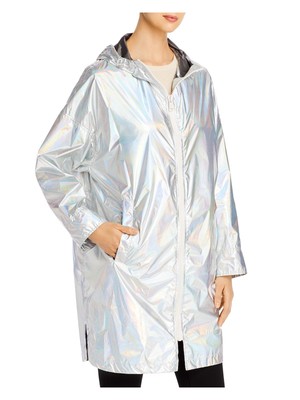 Pre-owned Y's Ys Army Womens Zip Up Winter Jacket Coat In Silver