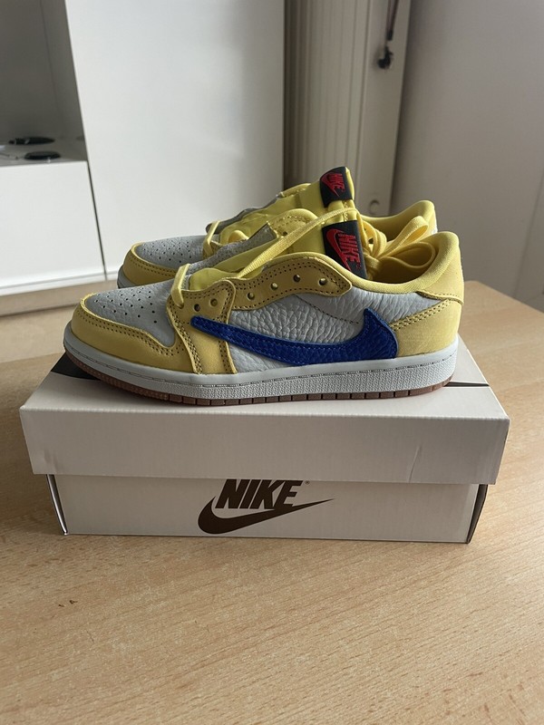 Nike Jordan 1 Low Pro Og Sp X Travis Scott Â«Â CanaryÂ Â» Ps ( Size 32eu) 1y Us