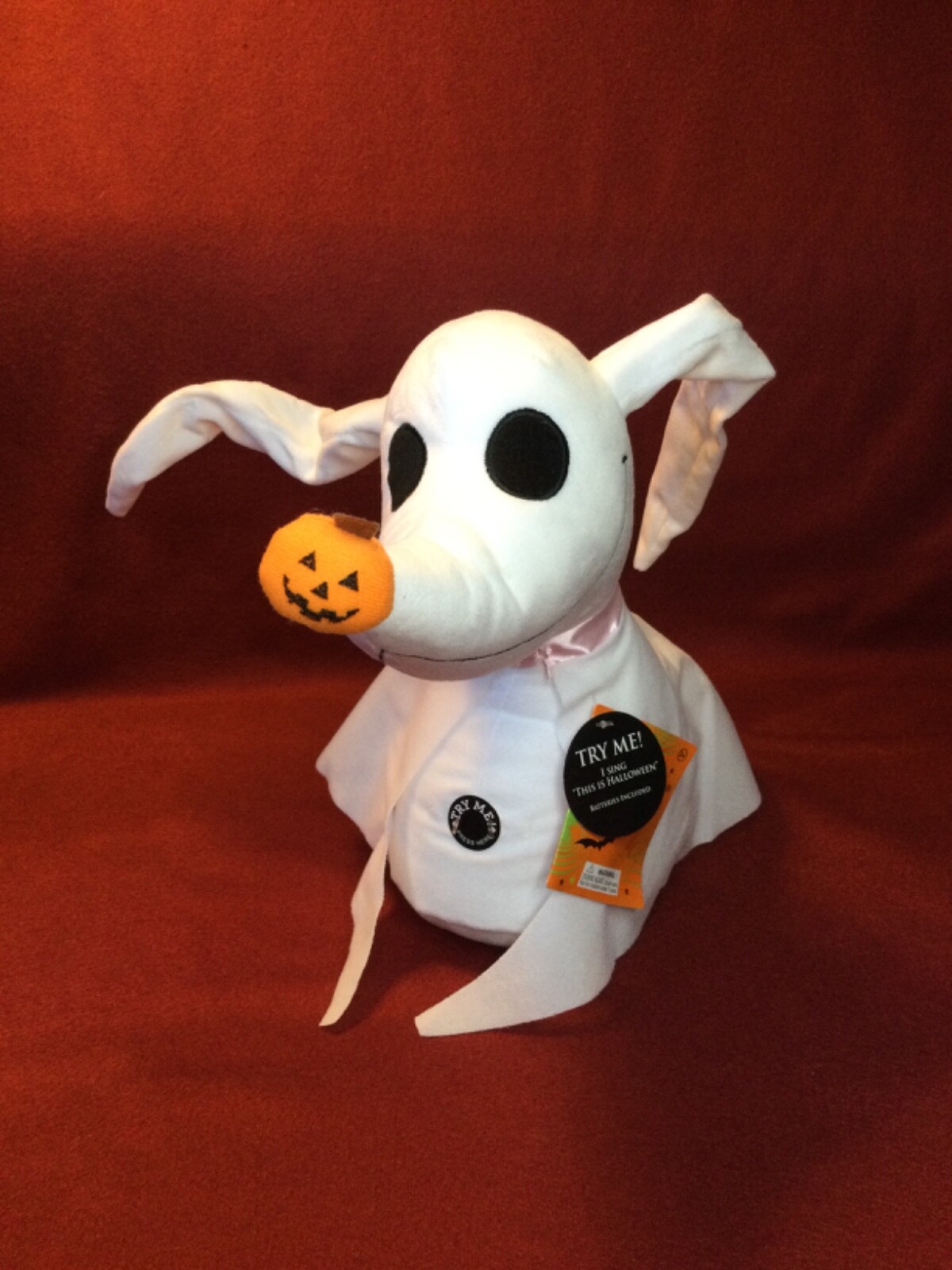 Animated Musical ZERO Ghost Dog Nightmare Before Christmas HALLOWEEN Plush Toy