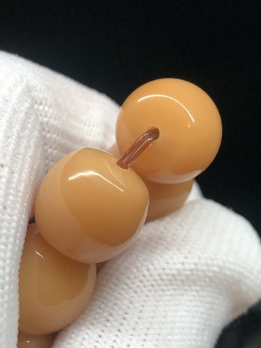 13mm flawless 10year-old material Chenzi  Bodhi Root Bracelet 10年老料陈籽精工刀角菩提根橘黄手串