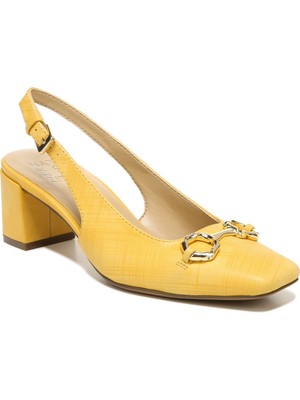 Женская кожаная босоножка NATURALIZER Womens Yellow Keeley с квадратным носком на блочном каблуке длиной 8 м