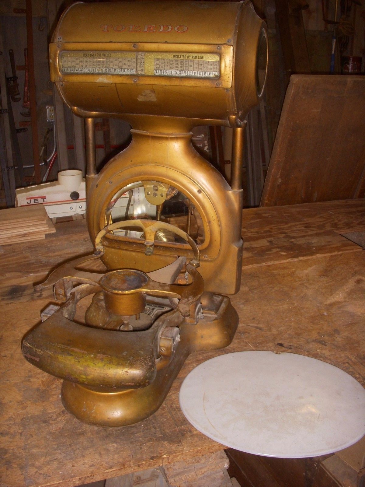 antique toledo scale/ antique country store scale.