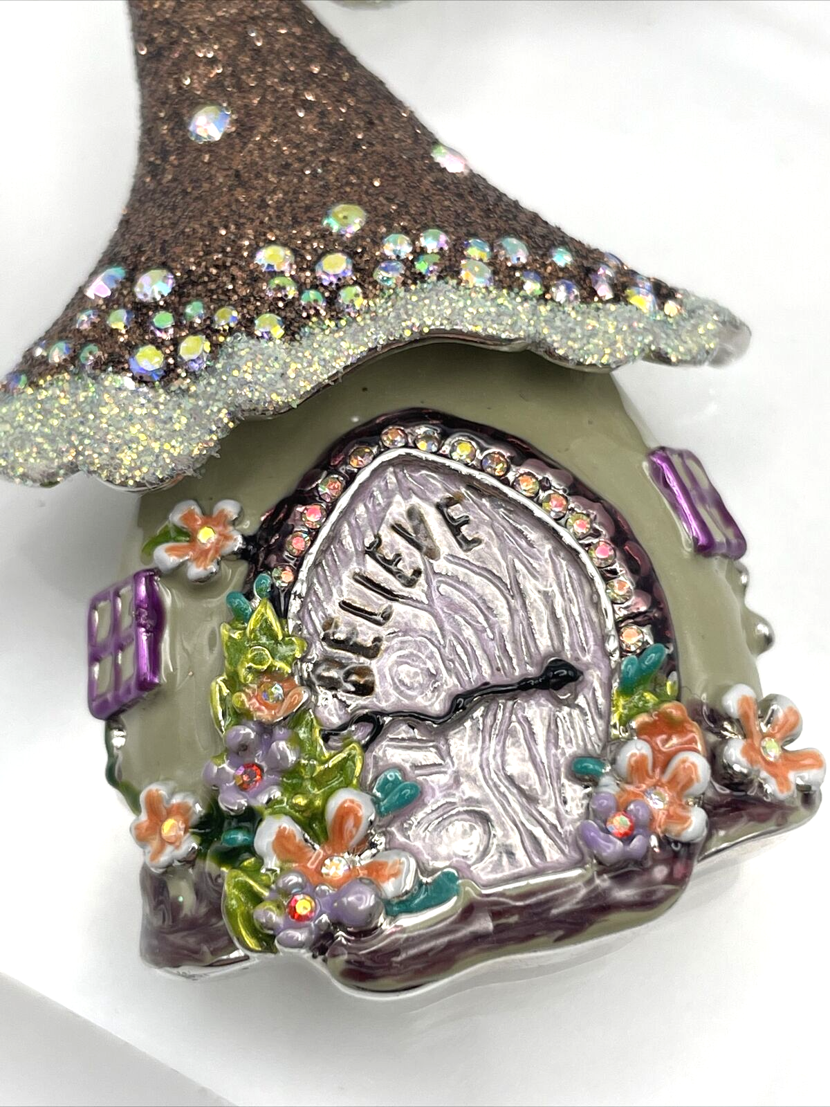 Kirks Folly Enchanted Autumn Fairy House Enhancer Pendant - Silvertone - NWT