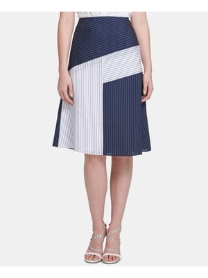 

DKNY Женская темно-синяя юбка трапециевидной формы с цветными блоками, Navy