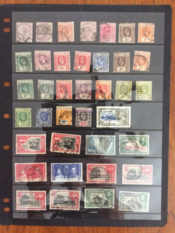 Collection Of 125+ Ceylon Stamps - MH And Used, Perf Varieties