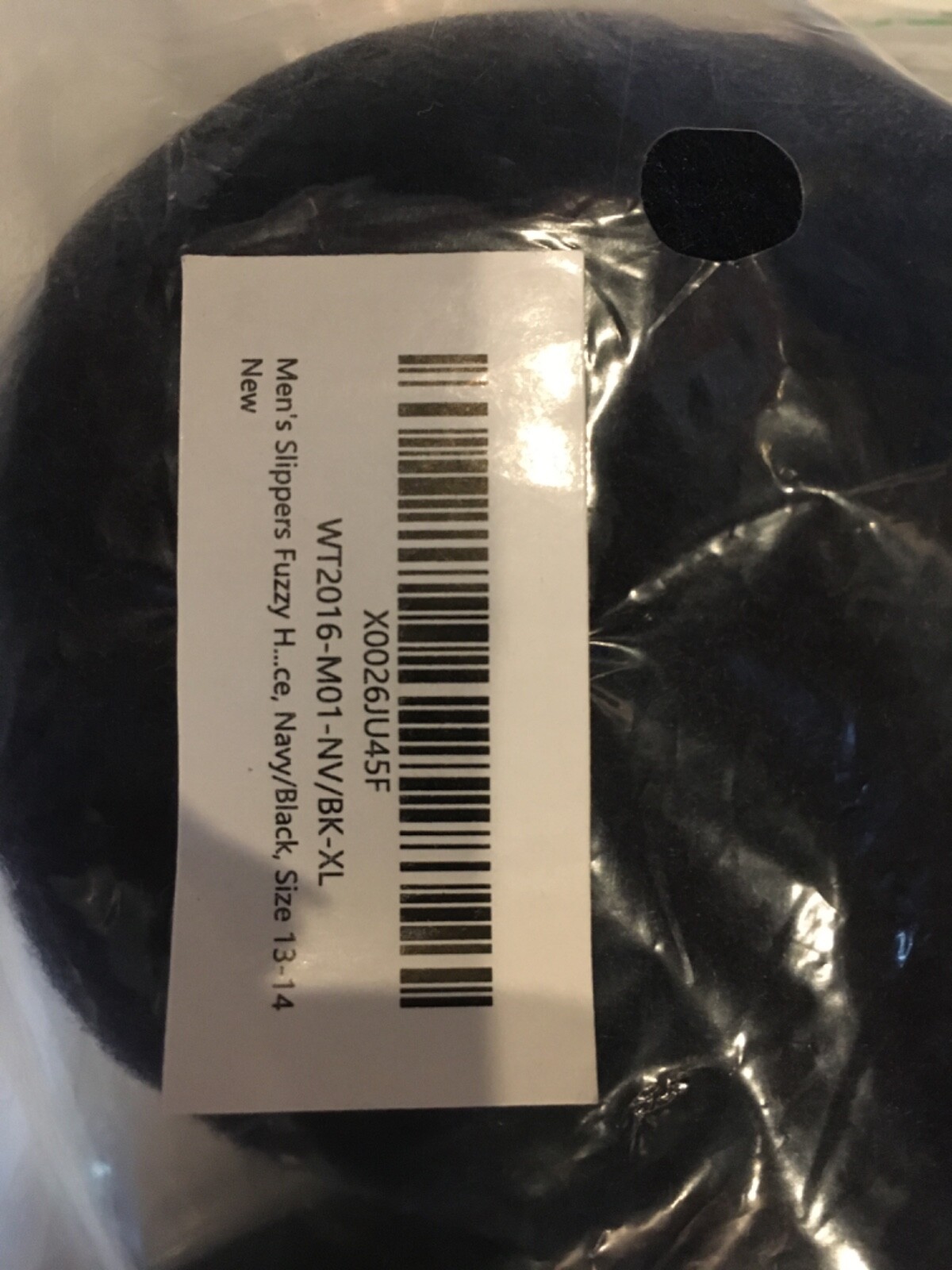 Vonmay Men Black Blue Size X-Large 13 14 NEW Hard Bottom Slipper