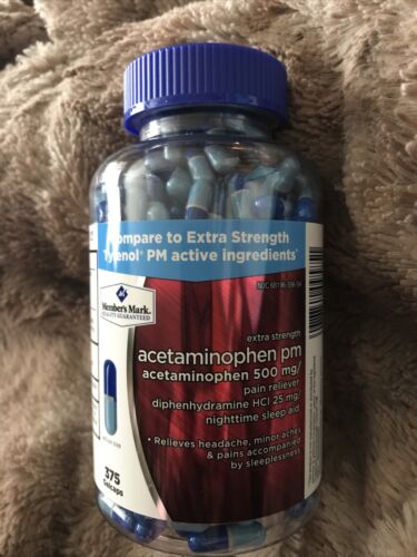 Member's Mark Acetaminophen PM Gelcaps (375 ct.)  500 mg