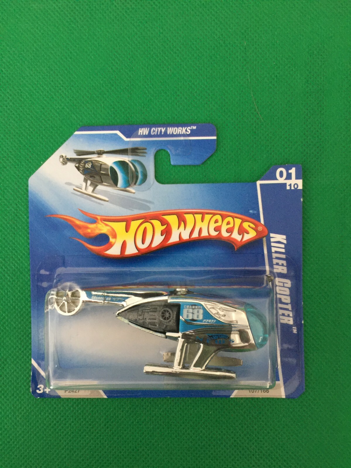 2009 Hot Wheels #107 HW City Works KILLER COPTER Chrome