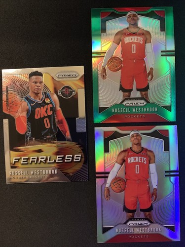 2019 PRIZM SILVER & GREEN REFRACTOR #182 FEARLESS 3 CARD LOT