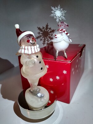 Frosty The Snowman Music Box 8  Statue Acrylic Silver Base Skating WITH His Pal