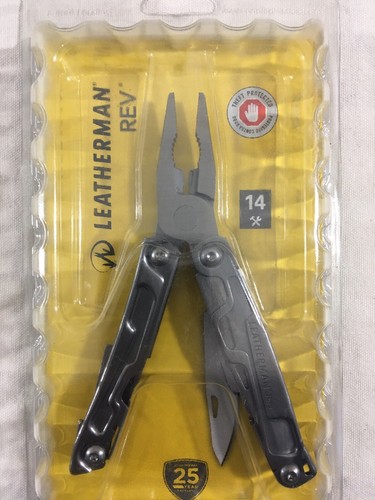 NEW! Leatherman Rev Stainless Steel Multi-Tool w/ Pocket Clip, 832127