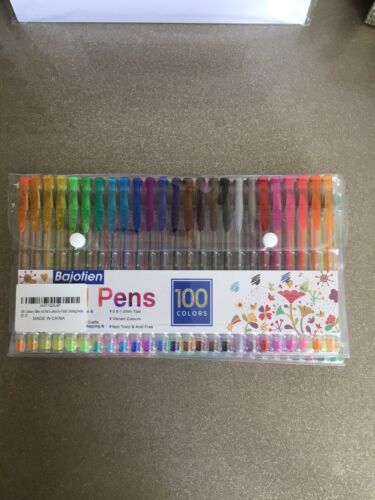 100 Colours Glitter Gel Pen Set Neon Colouring 100 Pens In Case Brand New eBay