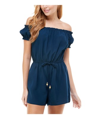 Женский темно-синий комбинезон KINGSTON GREY с коротким рукавом и открытыми плечами XXS