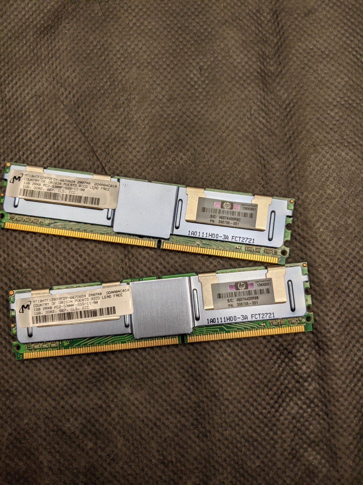 HP 2Rx8 PC2-5300f-555-11-BO DDR2 ECC 1GB Memory Module