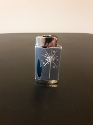VTG Starburst Scripto Lighter Silver/Gray W/Fill Window Level