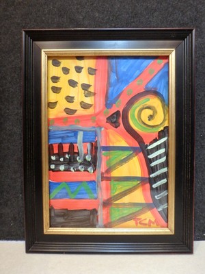 T. C. MURPHY, B. 1953 ABSTRACT PAINTING COMPOSITION #23 SIGNED ACRYLIC ON PAPER
