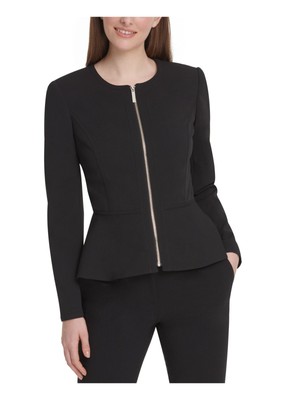 

Черная женская куртка на молнии с баской DKNY, Черный, W3104ESA