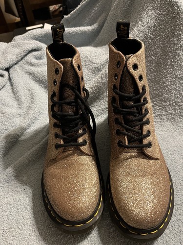 Dr. Martens 1460 Pascal Glitter 8 Eye Boots Soft Pink eBay