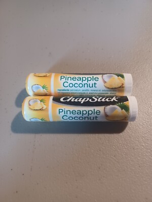 CHAPSTICK PINEAPPLE COCONUT Flavor Lip Balm Lot of 2 New & Sealed HTF MUST TRY!