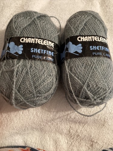 VINTAGE Chanteleine Shetfine Pure Laine Wool France Lot Of 2 Green 50g 220 Yards