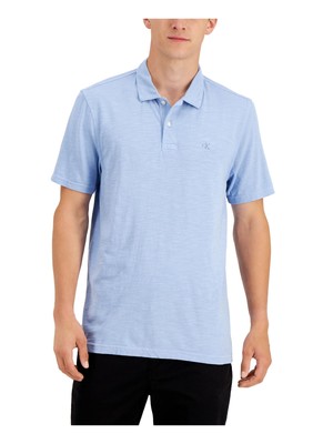 CALVIN KLEIN Mens Blue Heather Classic Fit Polo XXL