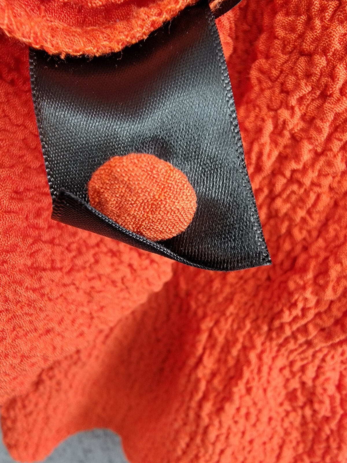 Sanctuary Textured Button-Front Peplum Top Women's XS Spicy Orange Elbow Sleeve - Picture 16 of 18