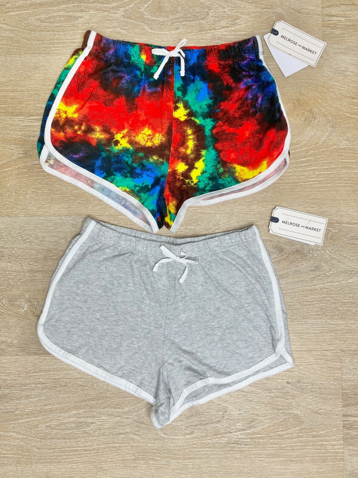

2 — Серые хлопковые шорты Nordstrom для девочек MELROSE MARKET Rainbow Tie Die,  8/10, Multicolor